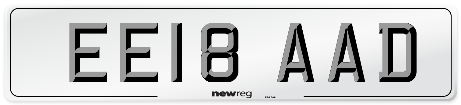 EE18 AAD Number Plate from New Reg